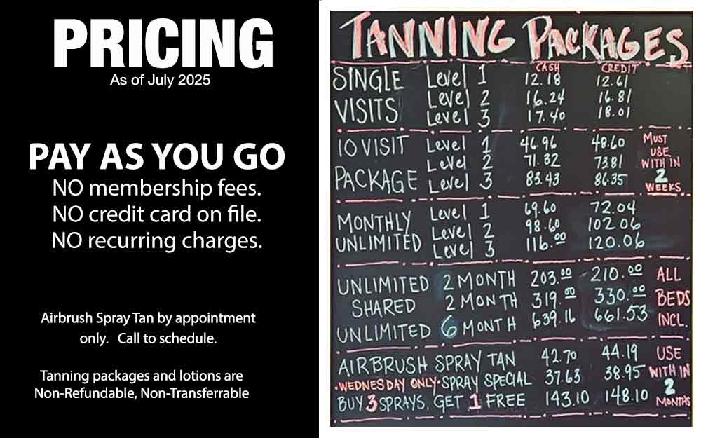 Tanning Packages Details